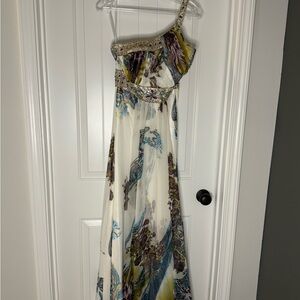 Elegant One-Shoulder Floral Dress